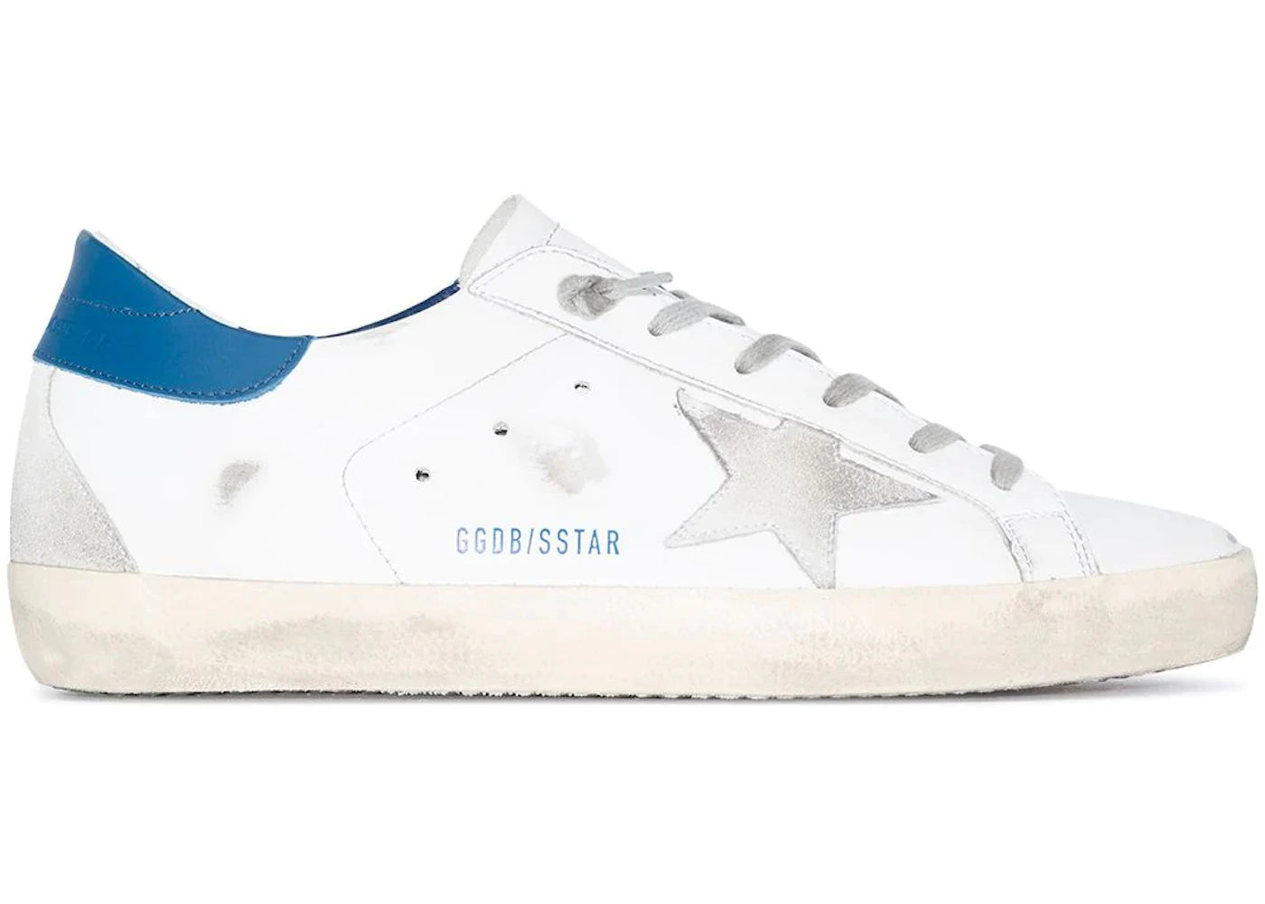 Golden Goose Super-Star White Royal Blue Grey Suede Patch (Women'S)