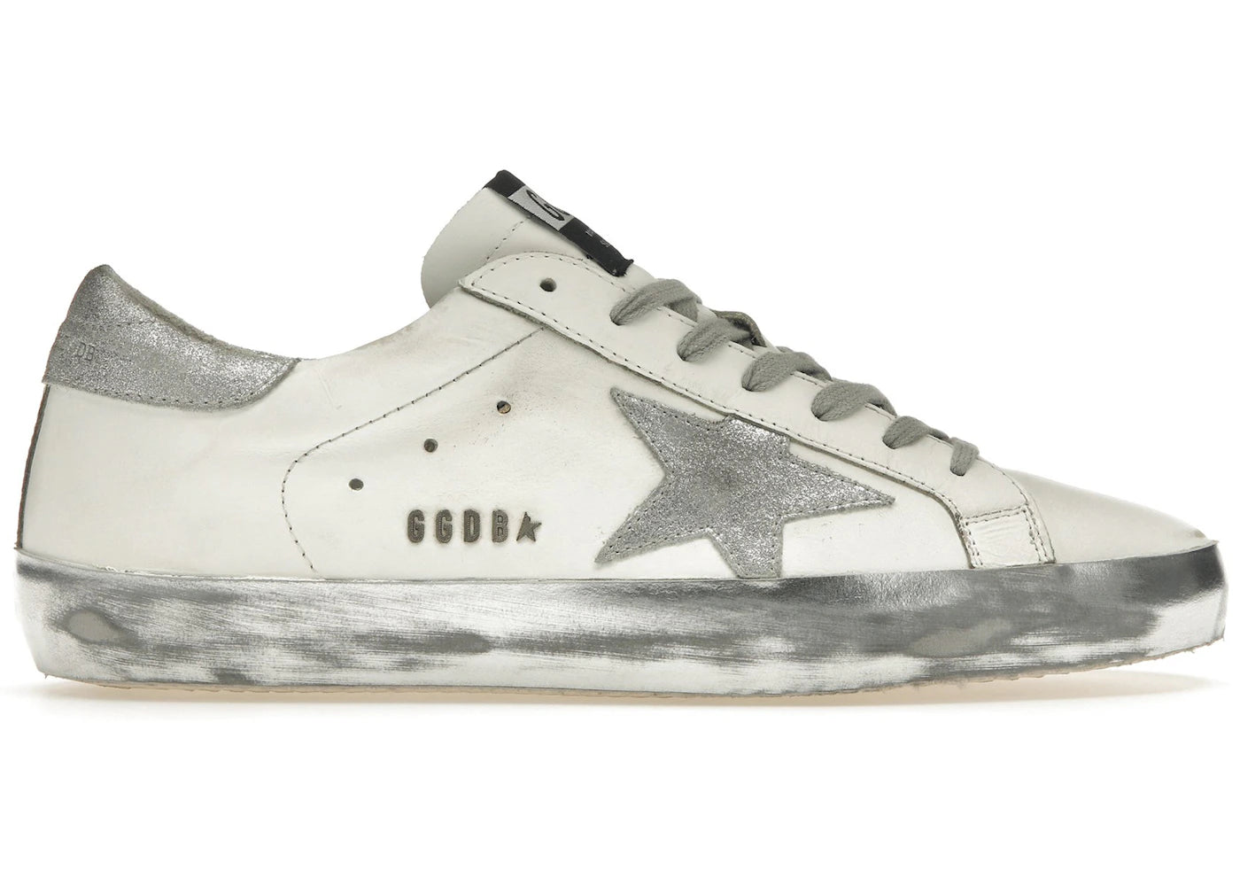 Golden Goose Super-Star White Silver Glitter