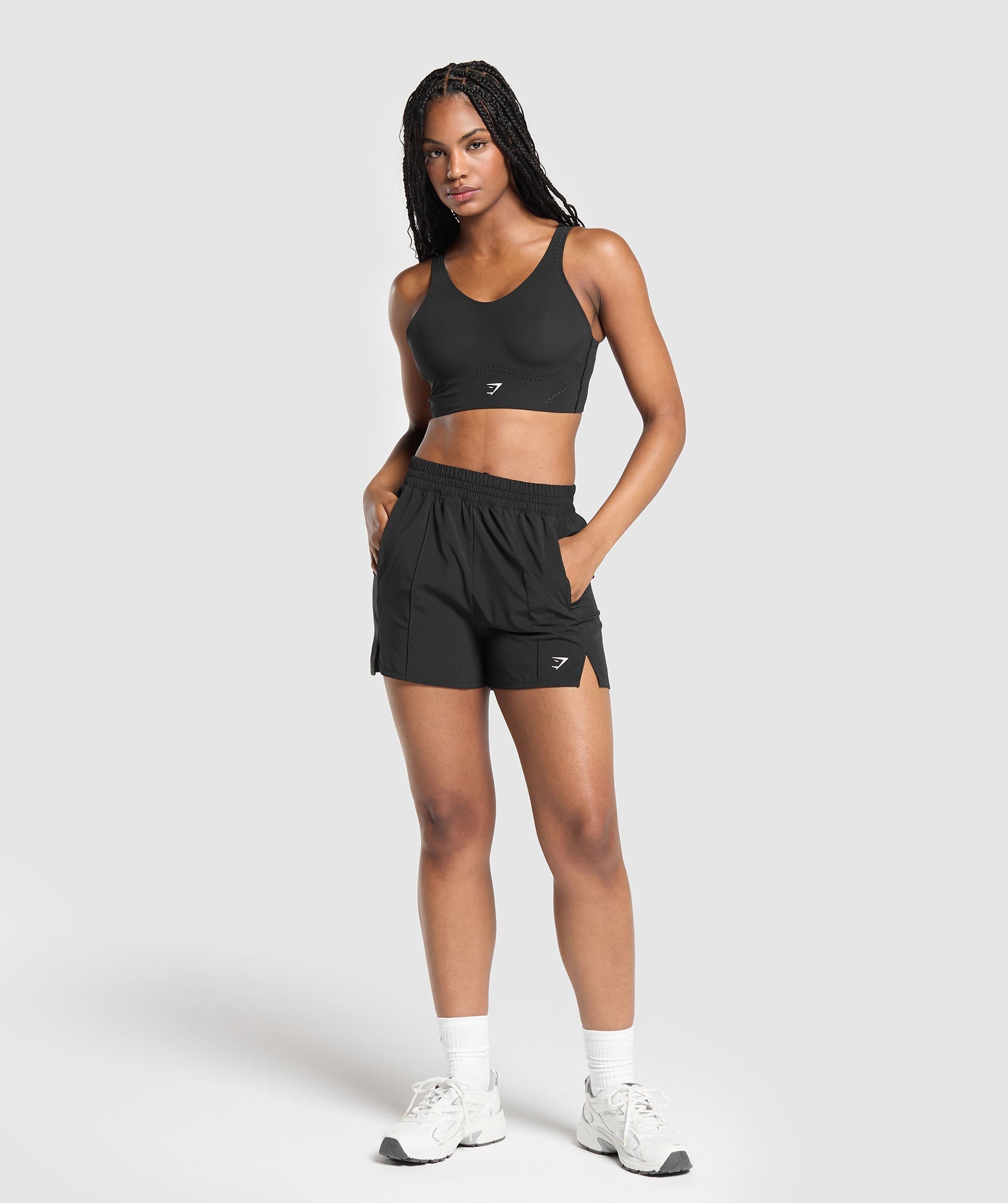 Women's Gymshark Pintuck Shorts Black