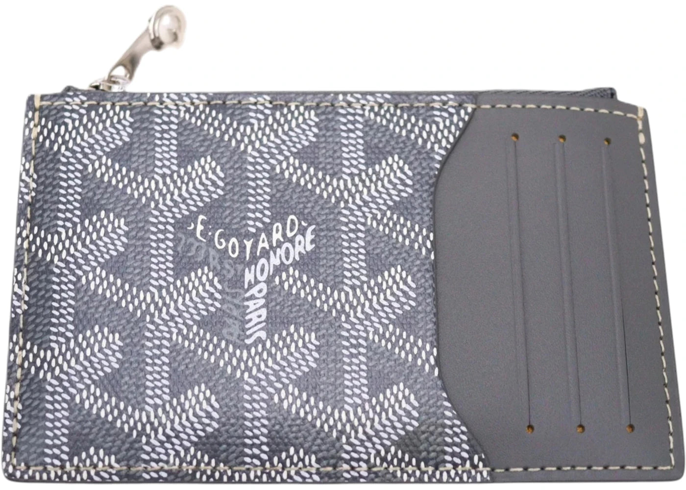 Goyard Bourbon Zipped Card Holder Grey