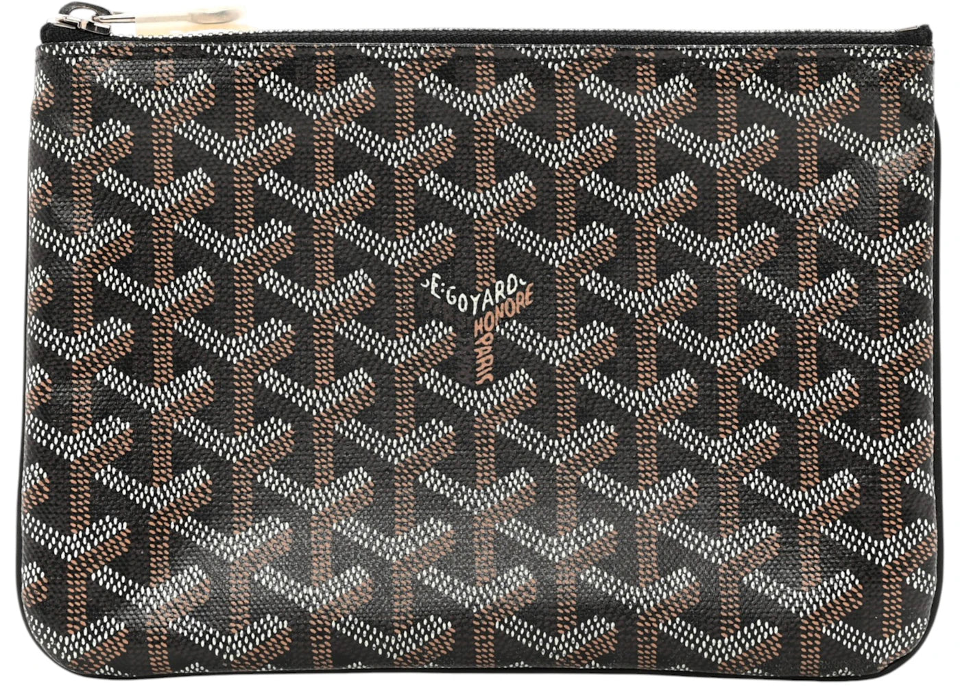 Goyard Senat Pouch Goyardine Pm Black/Tan