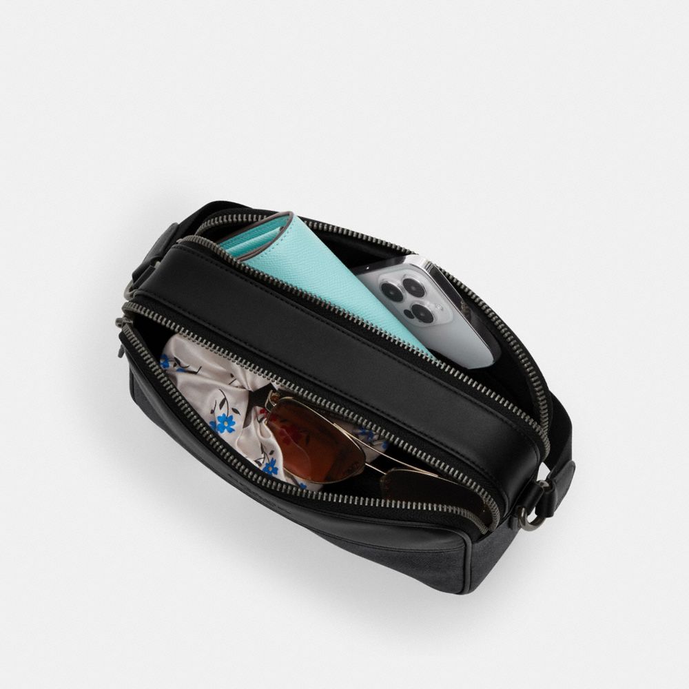 Coach Graham Crossbody Bag With Varsity Motif Qb Toffee Black