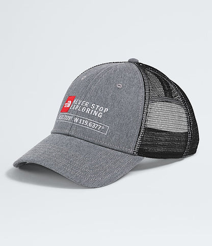 The North Face Graphic Mudder Trucker Hat Iron Bronze/Latte/Brew Patch TNF Mid Grey Heather/TNF Coordinates Graphic Burnt Umber/TNF Black TNF Black/Brew Patch Utility Brown/Smokey Brown/Brew Patch Bark Mist/Khaki Stone TNF Medium Grey Heather/Brew Patch