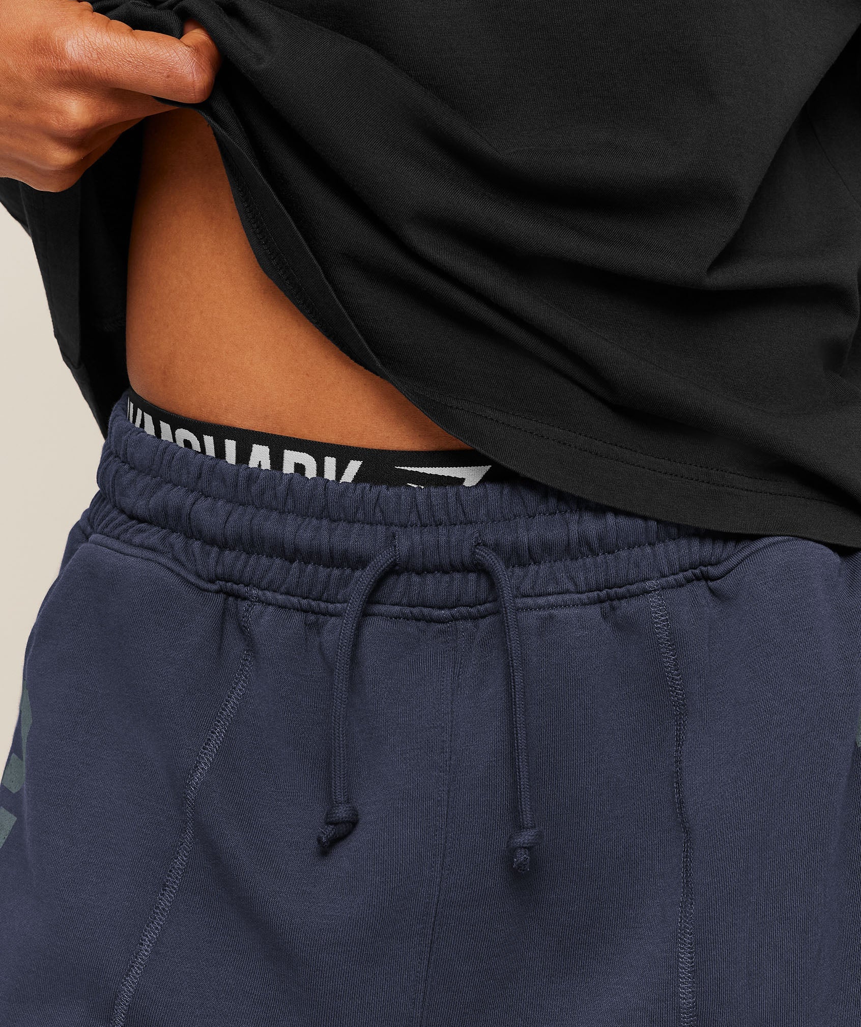 Gymshark Accent Graphic Sweat Shorts Heavy Blue