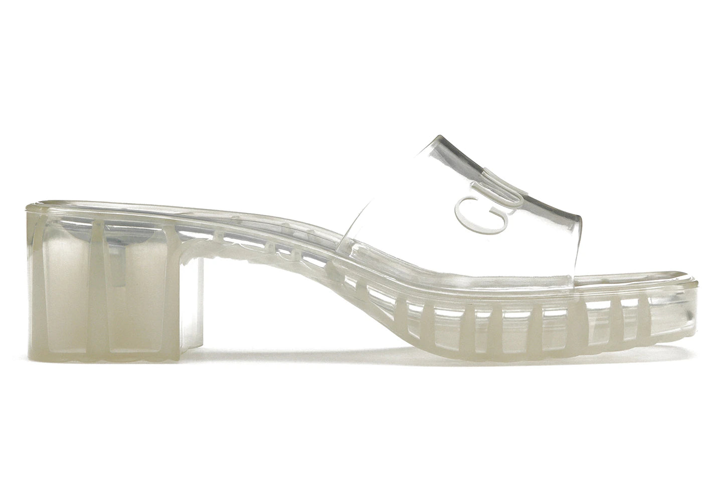gucci 60mm slide sandal clear rubber