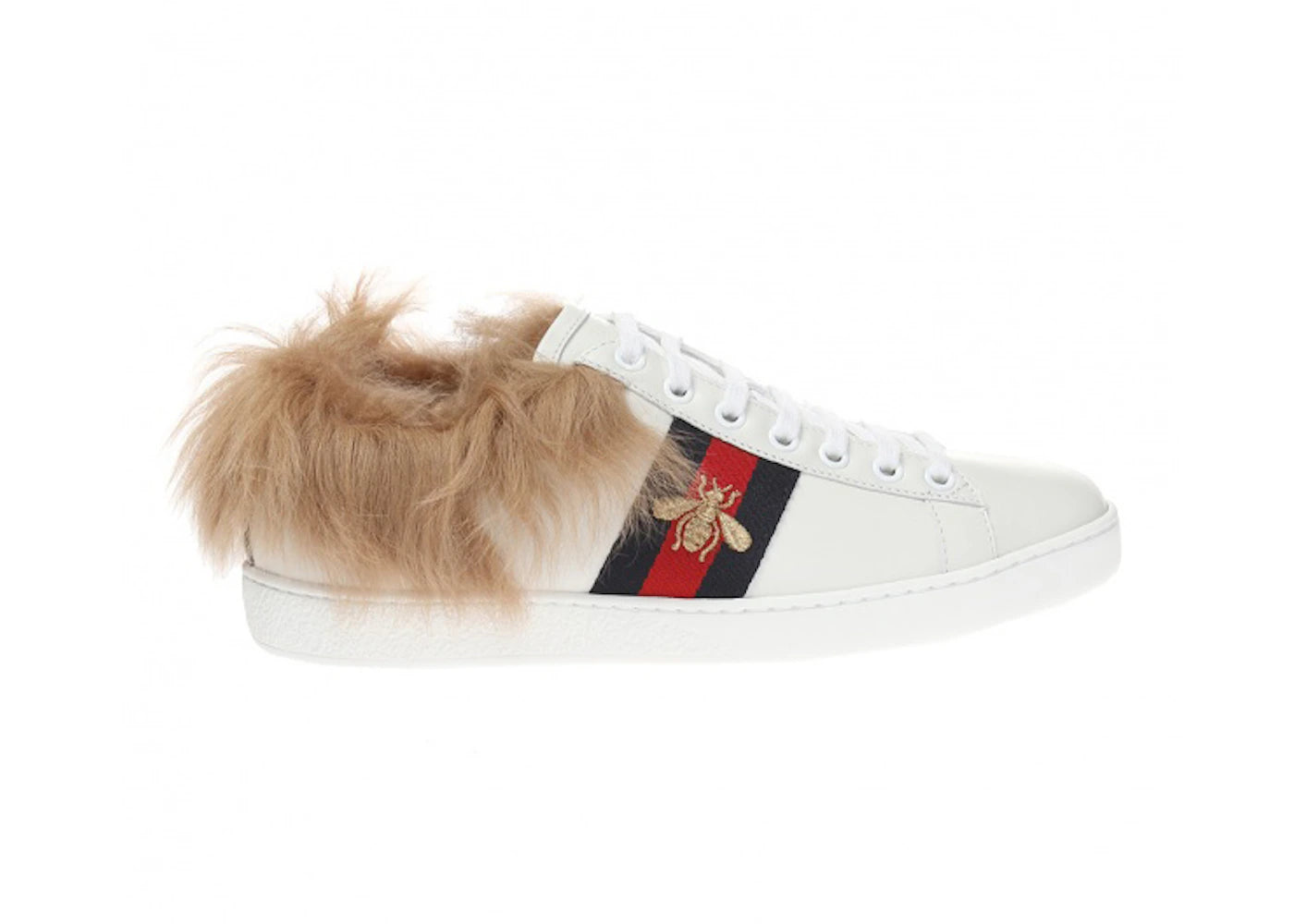 gucci ace fur white (women's)