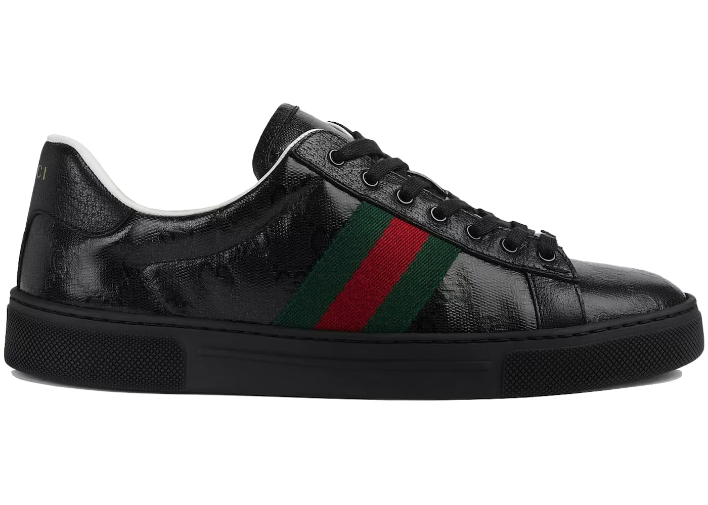 gucci ace gg crystal canvas black (women's)
