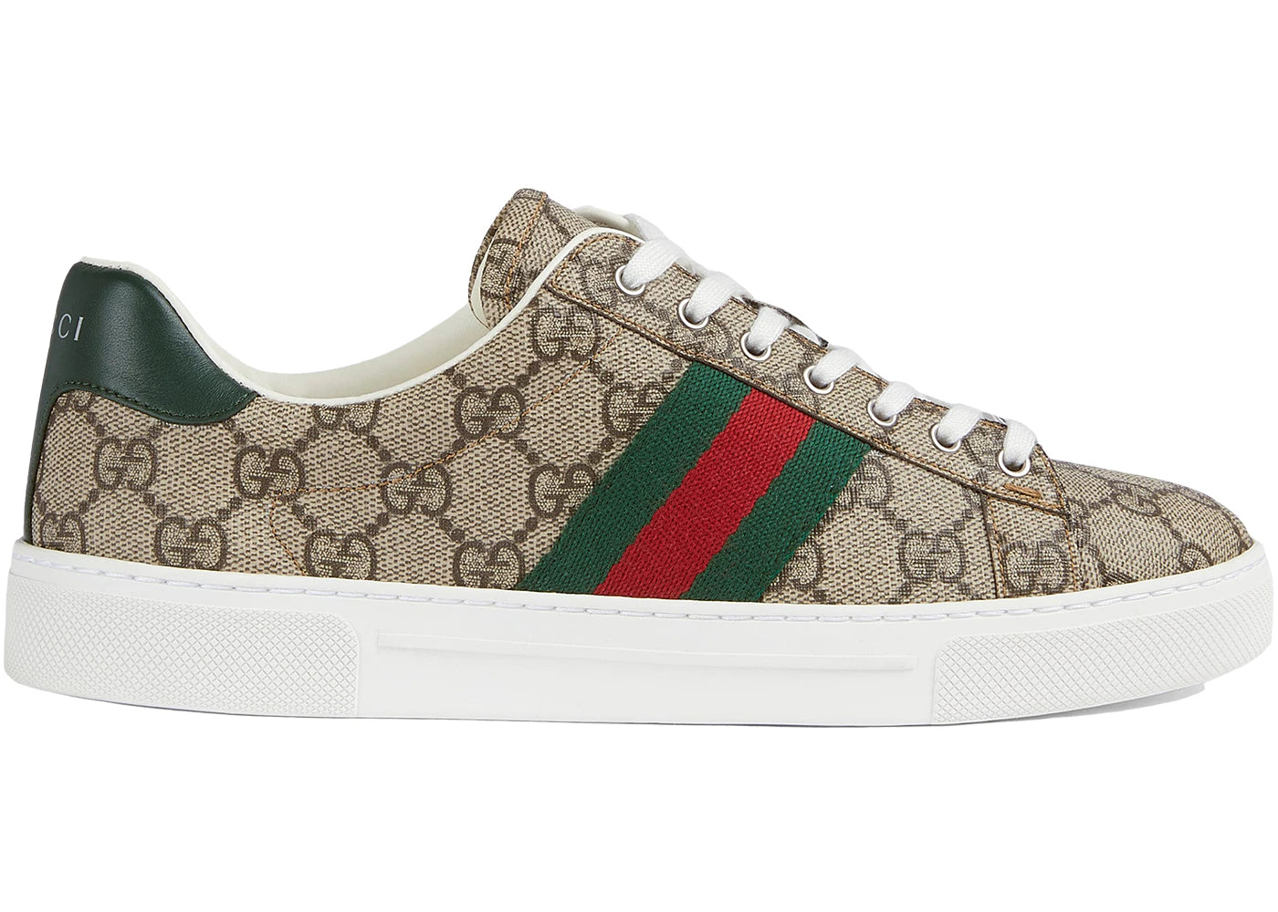 gucci ace gg crystal canvas web beige (women's)