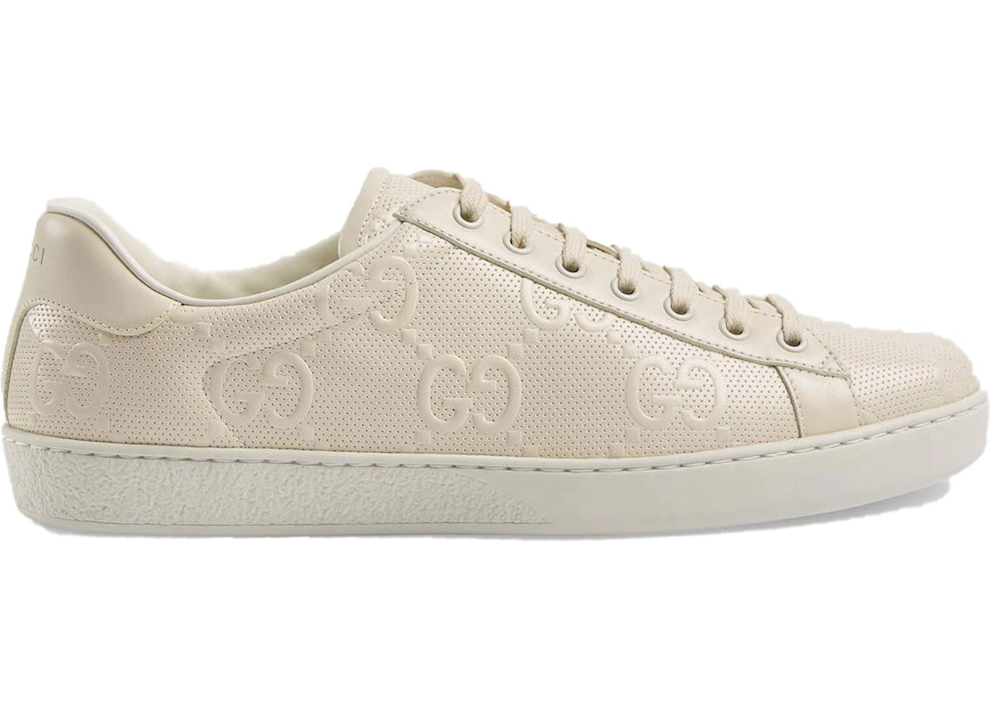 Gucci Ace Gg Embossed Cream (Women'S)