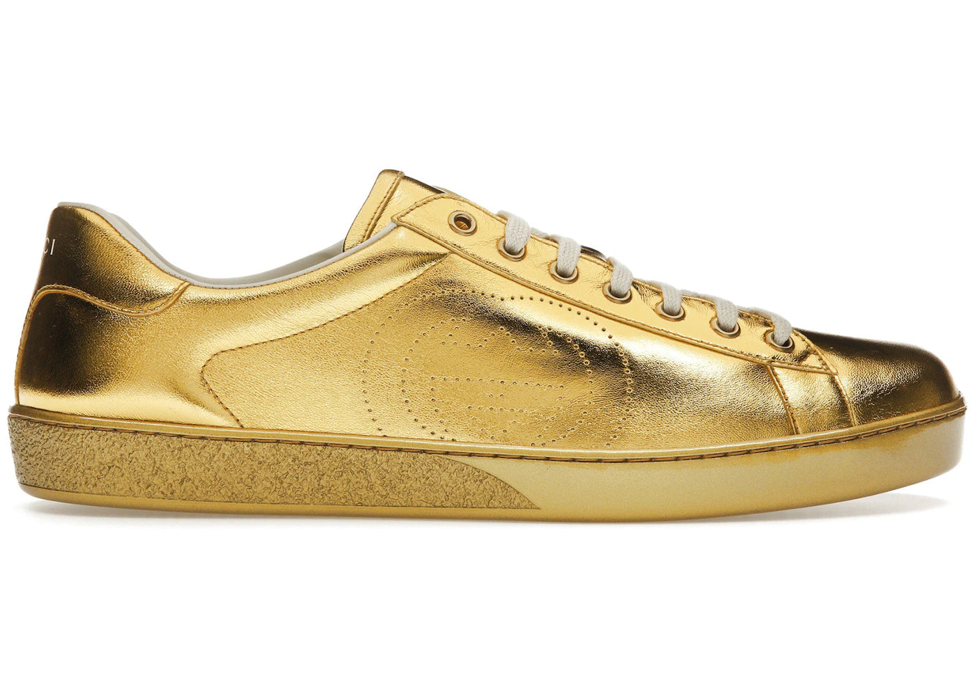 gucci ace metallic gold