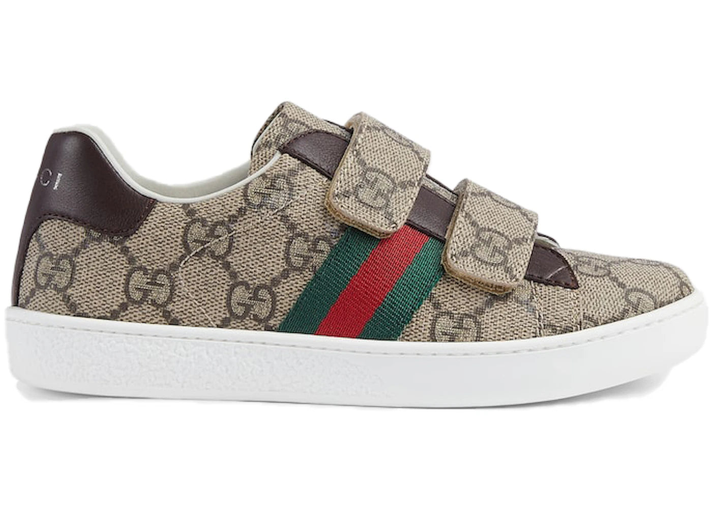 gucci ace strap sneaker beige ebony (kids)