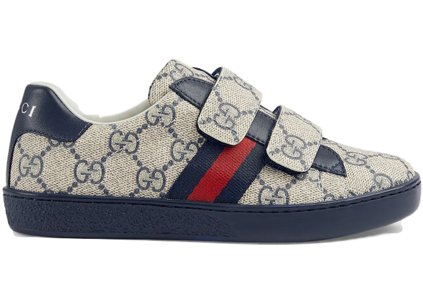 gucci ace strap sneaker blue grey (kids)