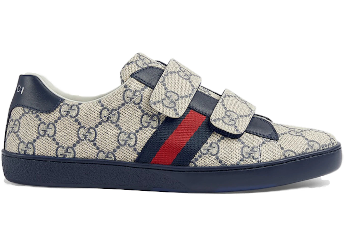 gucci ace strap sneaker blue grey (teen)