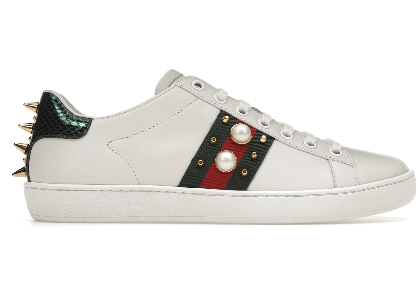 gucci ace studded pearl (women's)