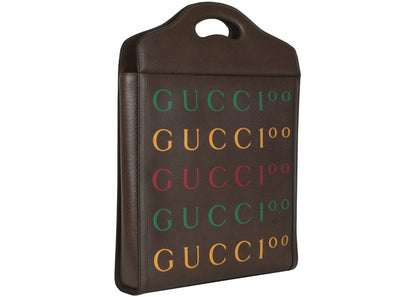 Gucci Aria 100Th Printed Anniversary Tote Brown