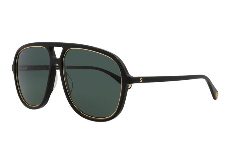 Gucci Aviator Sunglasses Black/Green (Gg1077S-30012797-002)