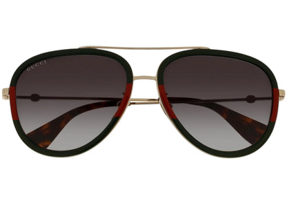 Gucci Aviator Sunglasses Gold Green Gg0062S-003-57