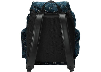 gucci backpack gg velvet medium blue 