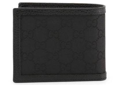 Gucci Bifold Wallet Gg Nylon With Coin Pouch Black