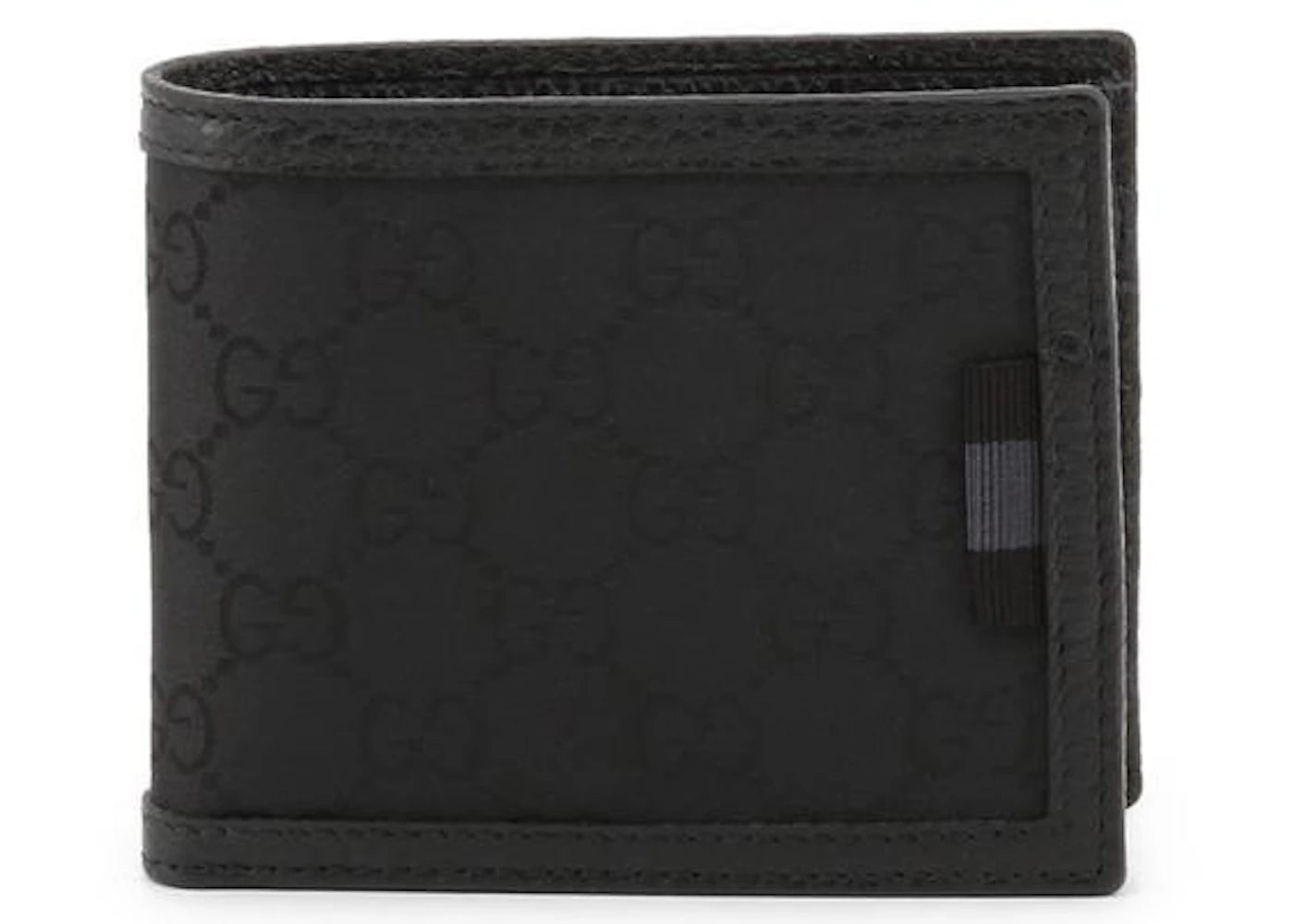 Gucci Bifold Wallet Gg Nylon With Coin Pouch Black