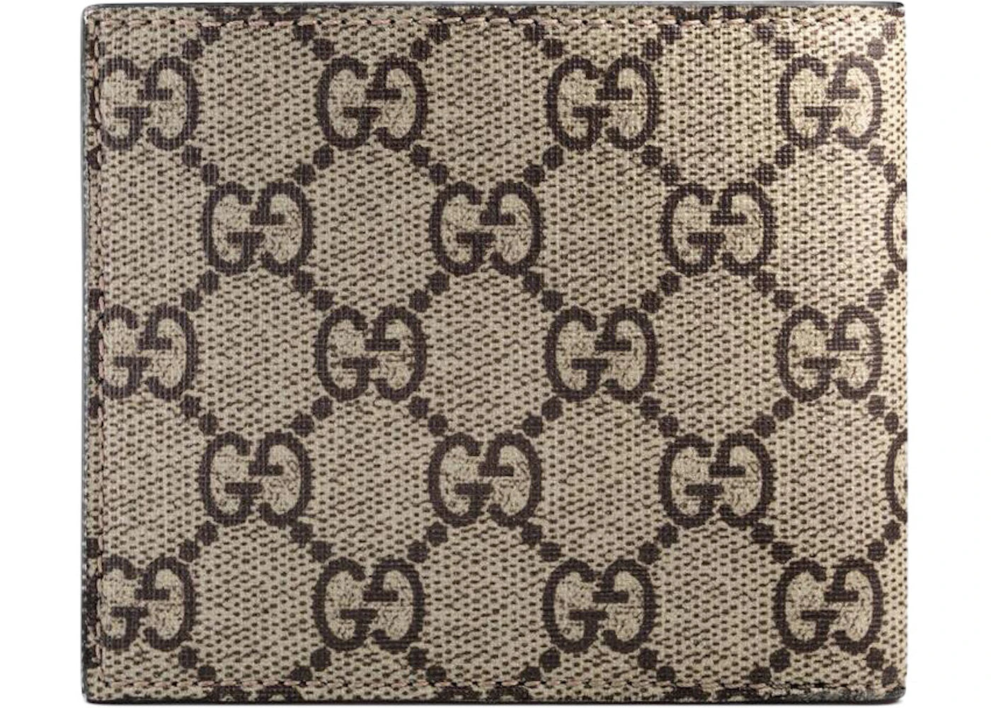 gucci bifold wallet gg supreme bee print (8 card slots) beige/ebony 