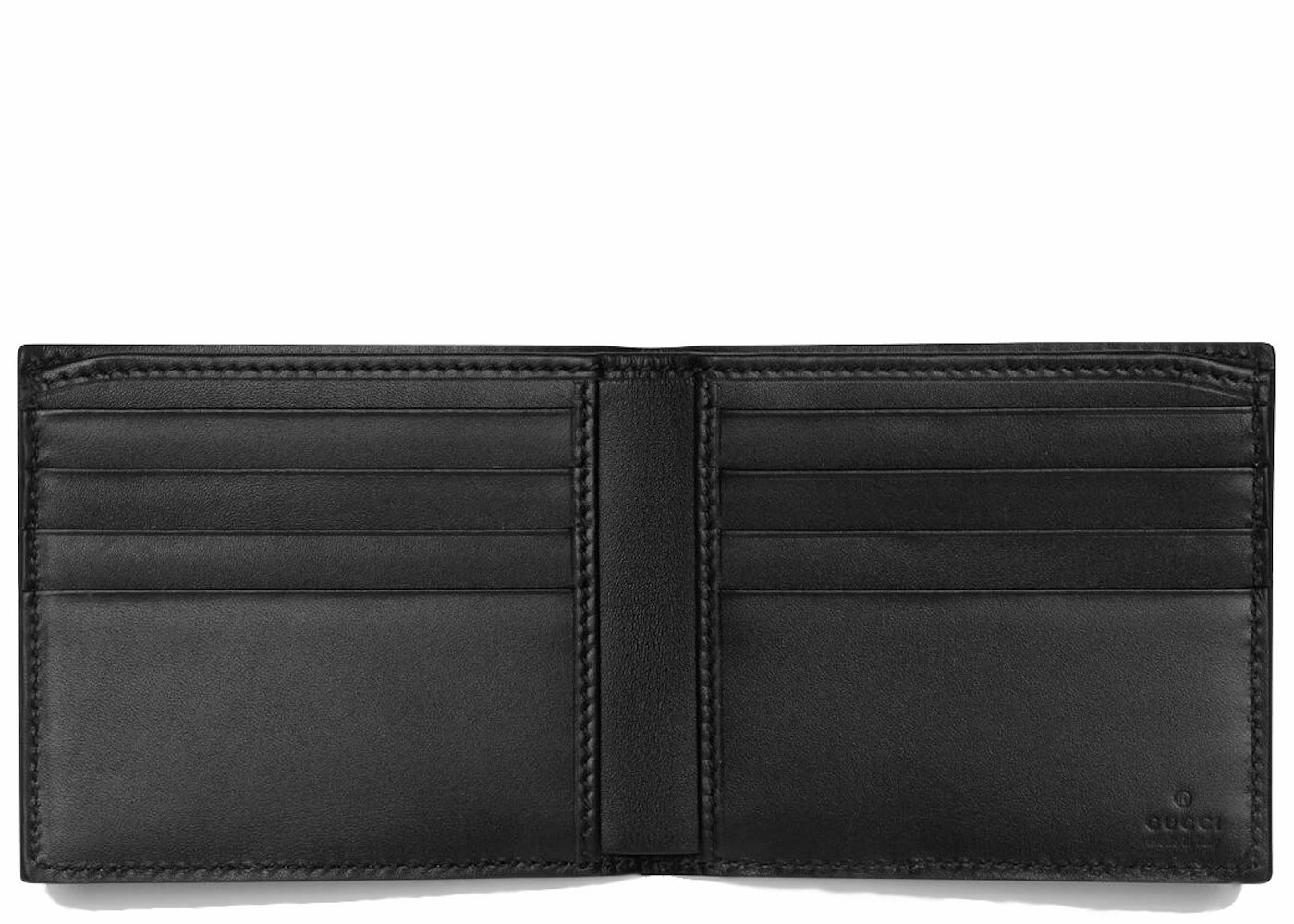 gucci bifold wallet gg supreme bee print (8 card slots) beige/ebony 