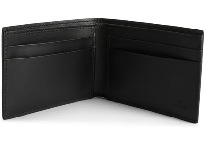 gucci bifold wallet gg supreme kingsnake (4 card slots) black 