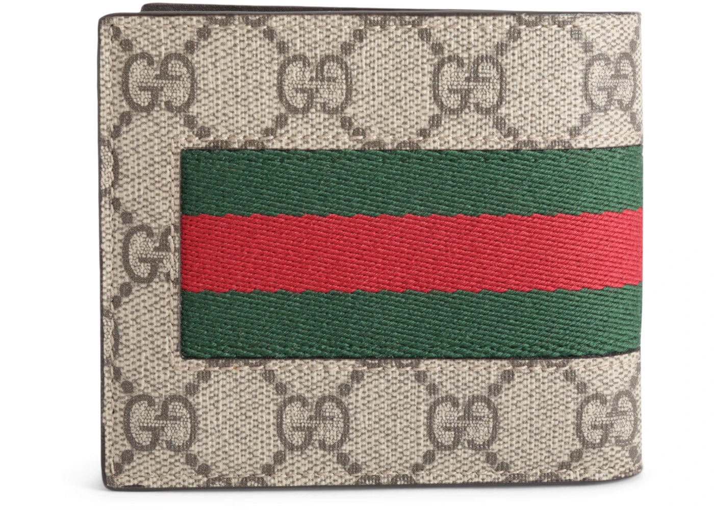 gucci bifold wallet gg supreme web brown 