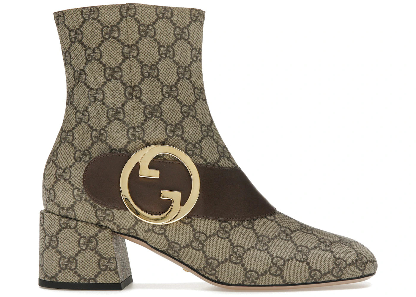 gucci blondie ankle boot beige gg canvas