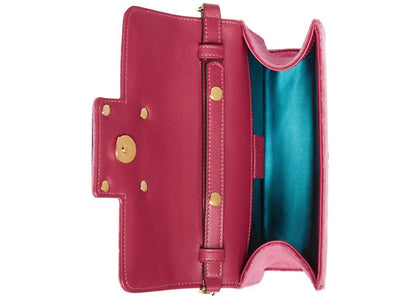 Gucci Broadway Shoulder Bag Velvet Jeweled G Pink
