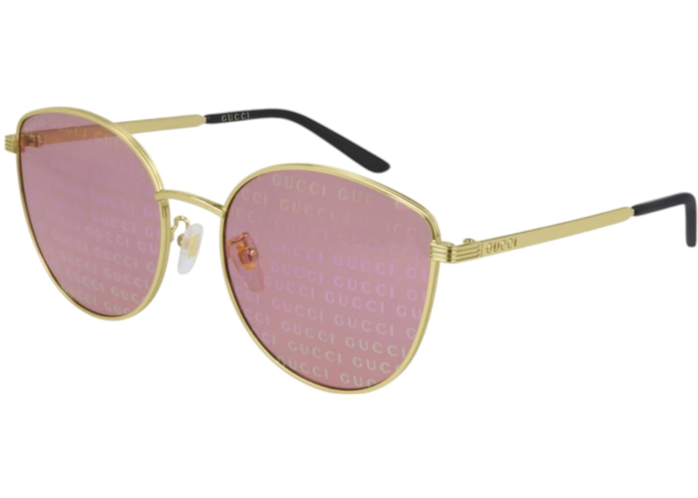 Gucci Cat Eye Sunglasses Gold Pink (Gg0807Sa-004-58)
