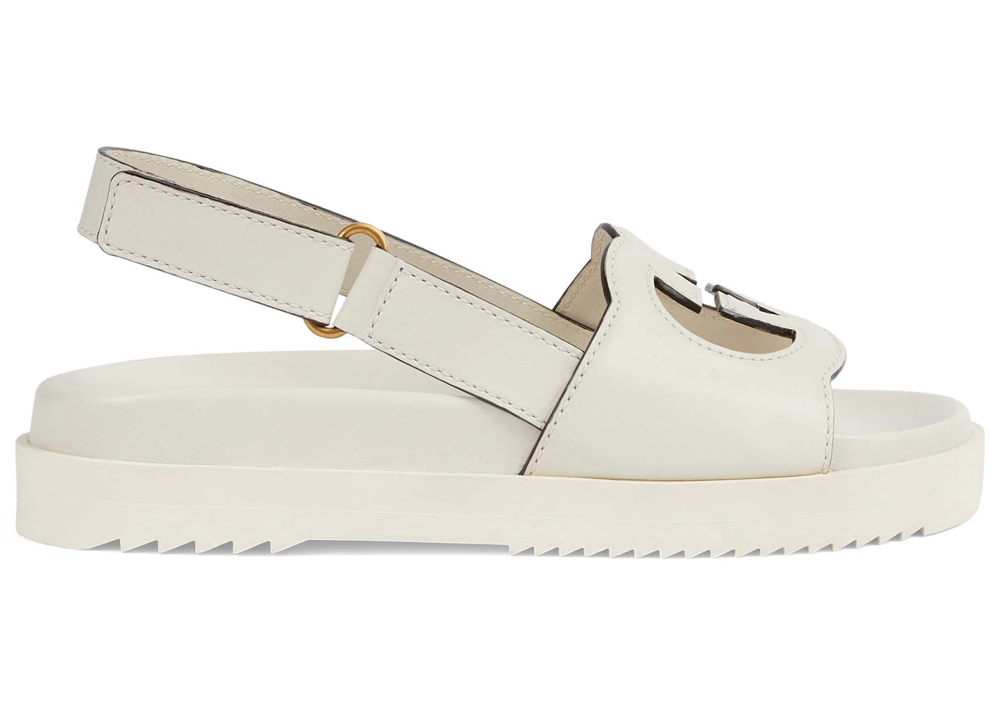 gucci interlocking g sandal gg white (women's)
