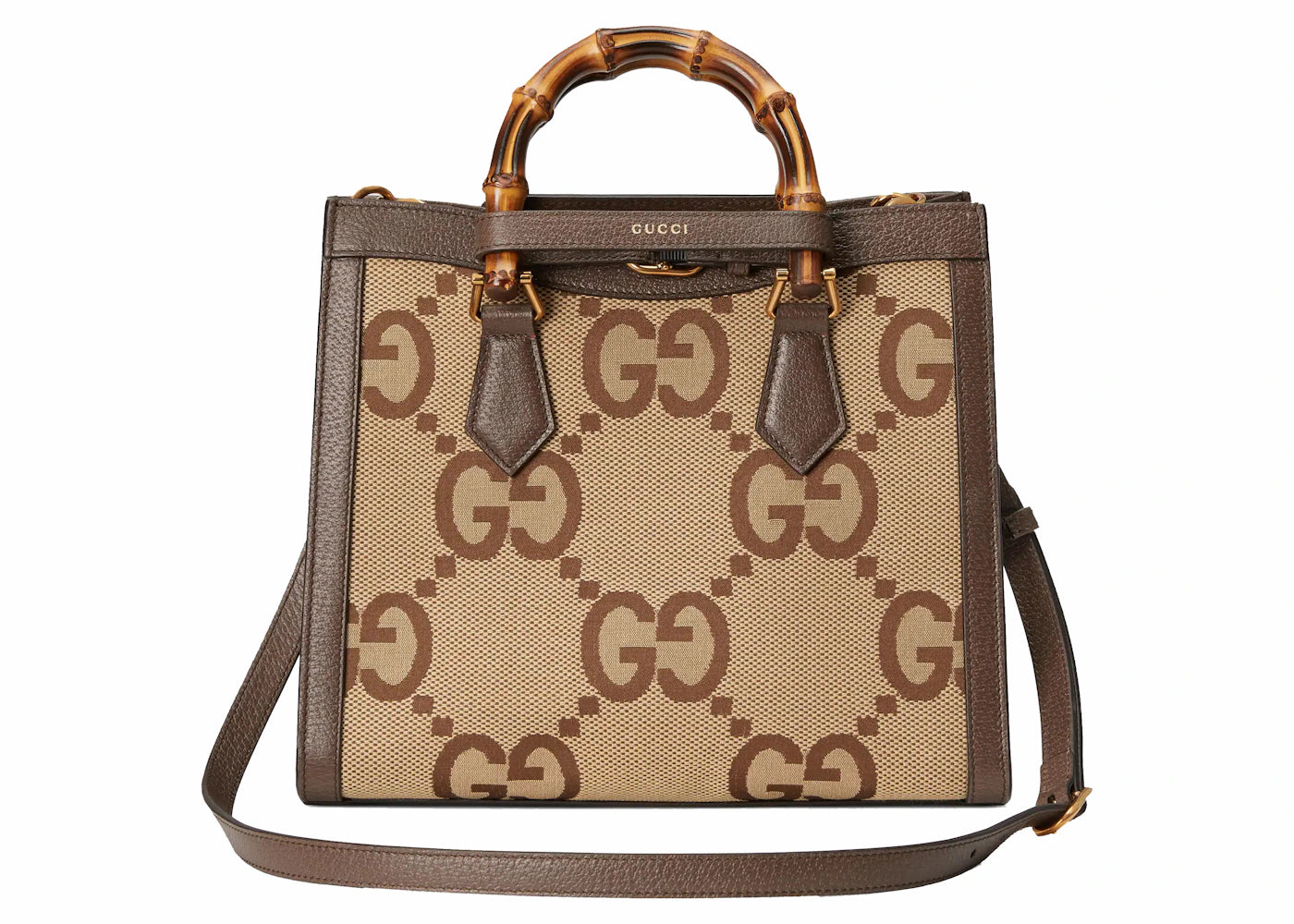 Gucci Diana Jumbo Gg Tote Bag Small Camel/Ebony