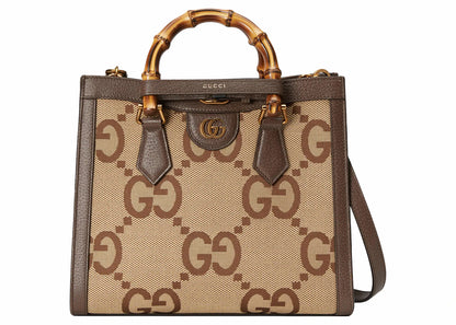 Gucci Diana Jumbo Gg Tote Bag Small Camel/Ebony