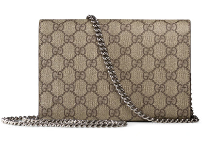 Gucci Dionysus Chain Wallet Gg Supreme Beige/Ebony