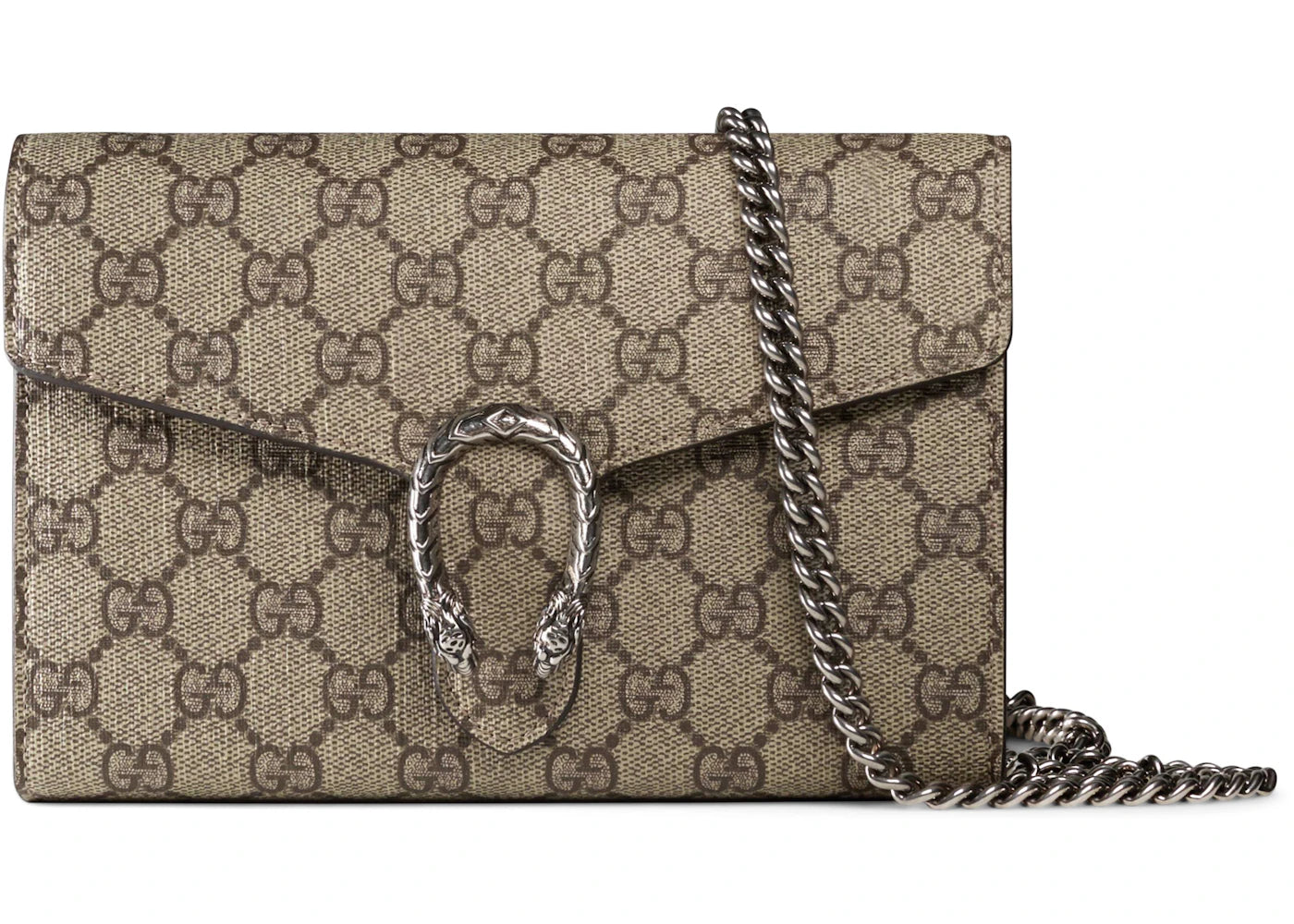 Gucci Dionysus Chain Wallet Gg Supreme Beige/Ebony