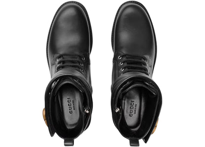 Gucci Double G 40Mm Ankle Boot Black Leather