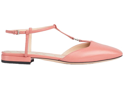 Gucci Double G Ballet Flats Pink Leather (Women'S)