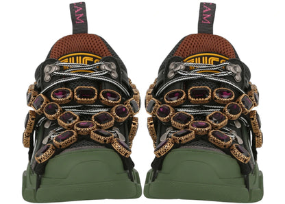 Gucci Flashtrek Sega Green Removable Crystal Womens