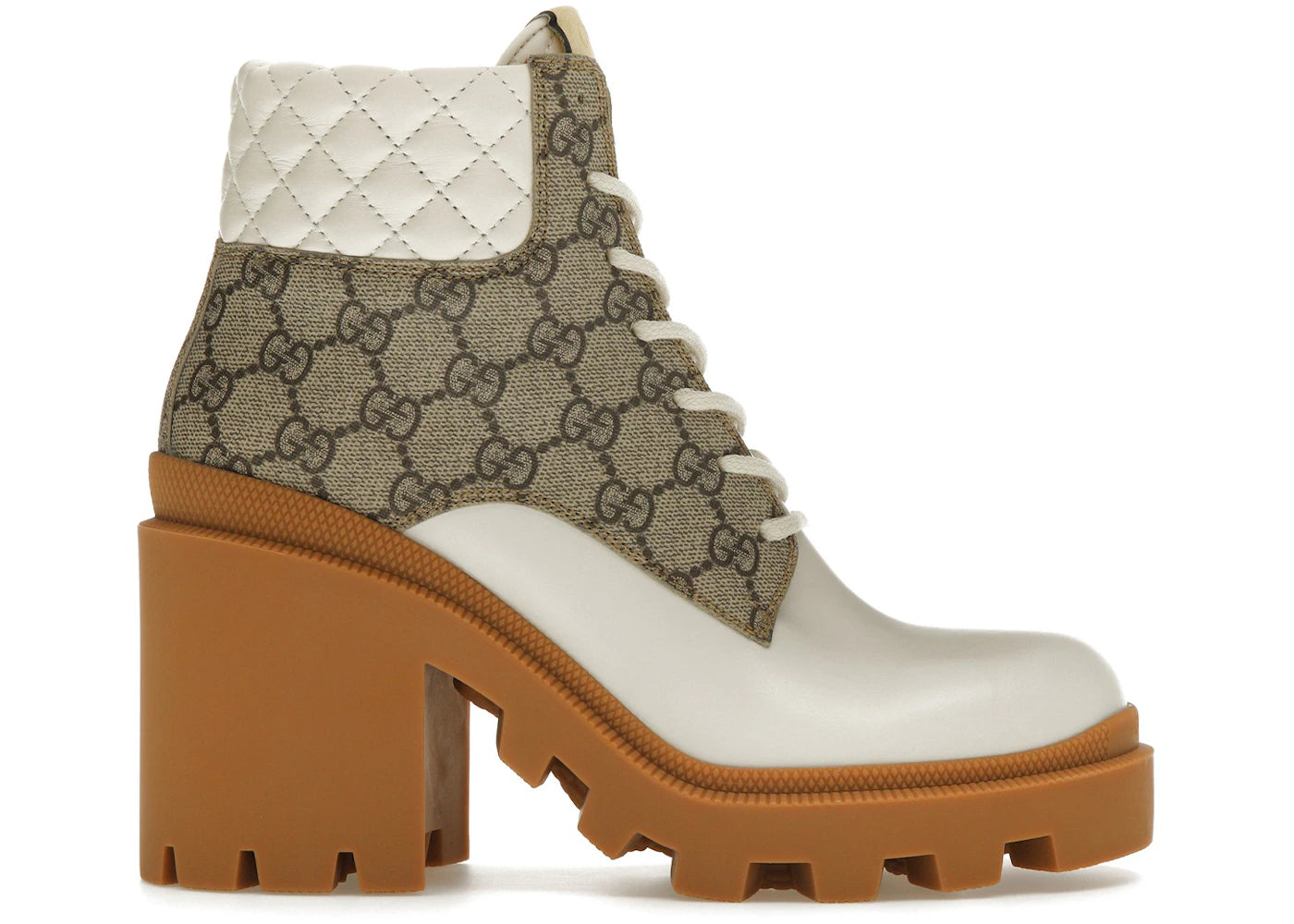 Gucci Gg Ankle Boot Beige White (Women'S)