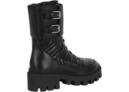 Gucci Gg Combat Boots Black Womens