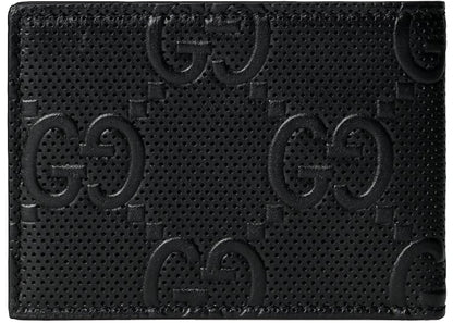 gucci gg embossed bi-fold wallet black 