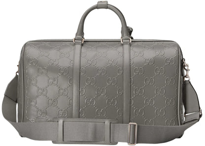 Gucci Gg Embossed Duffle Bag Grey