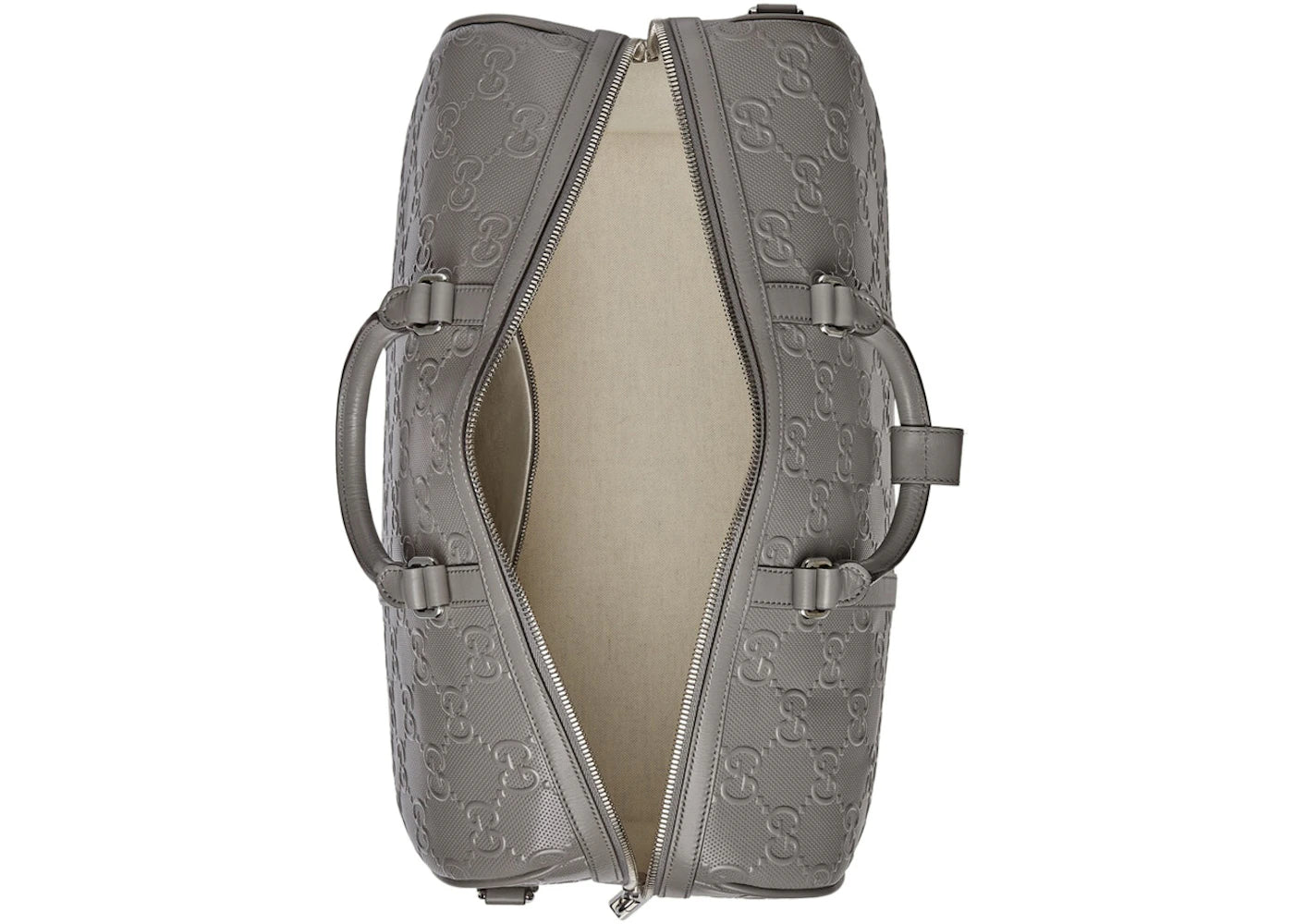 Gucci Gg Embossed Duffle Bag Grey