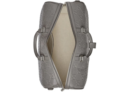 Gucci Gg Embossed Duffle Bag Grey