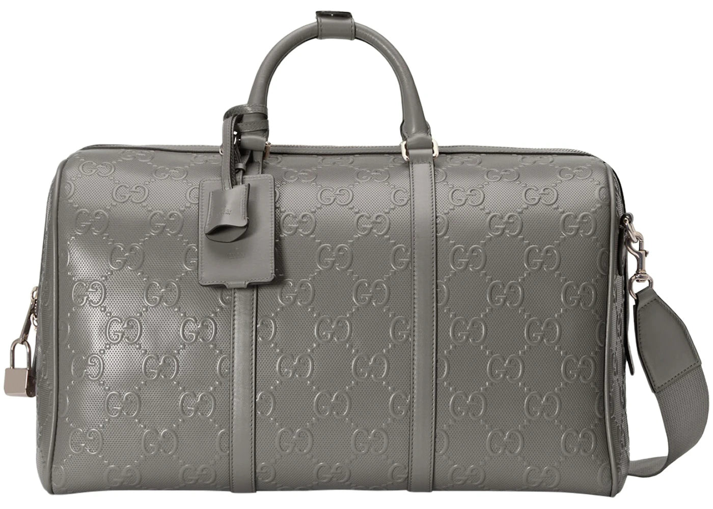Gucci Gg Embossed Duffle Bag Grey