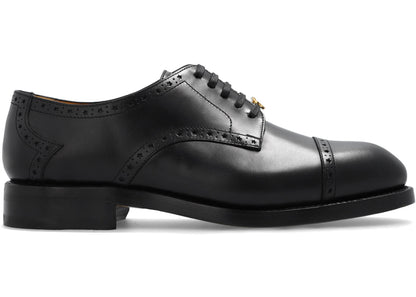 Gucci Gg Logo Derby Shoes Black