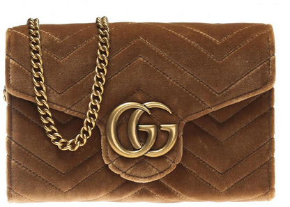 Gucci Gg Marmont Mini Bag Matelasse Velvet Taupe