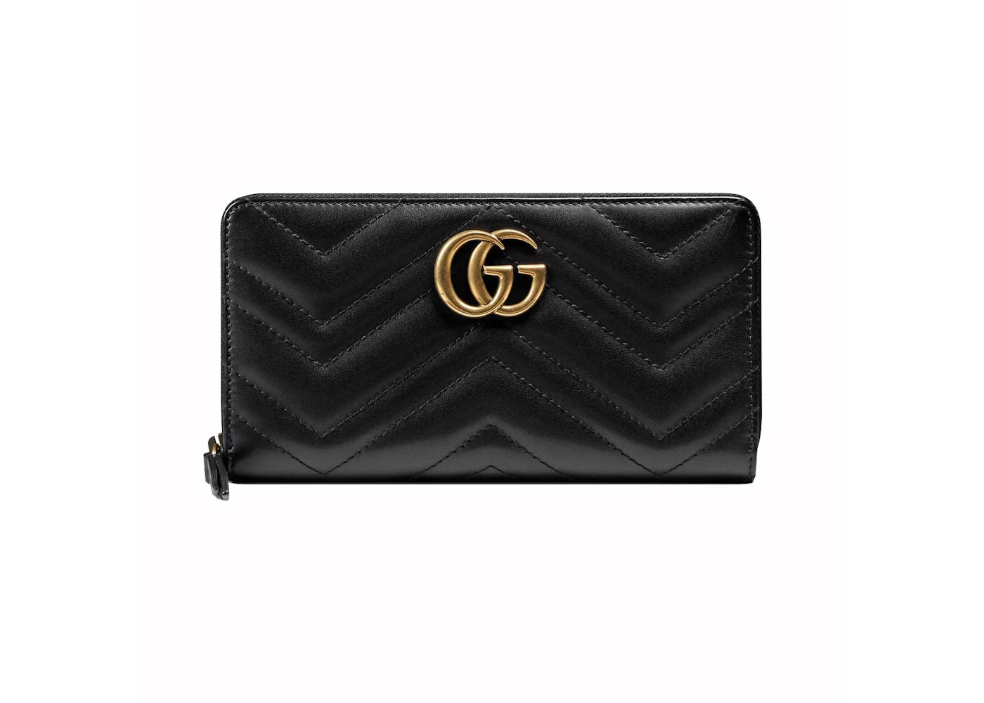 Gucci Gg Marmont Zip Around Wallet Black