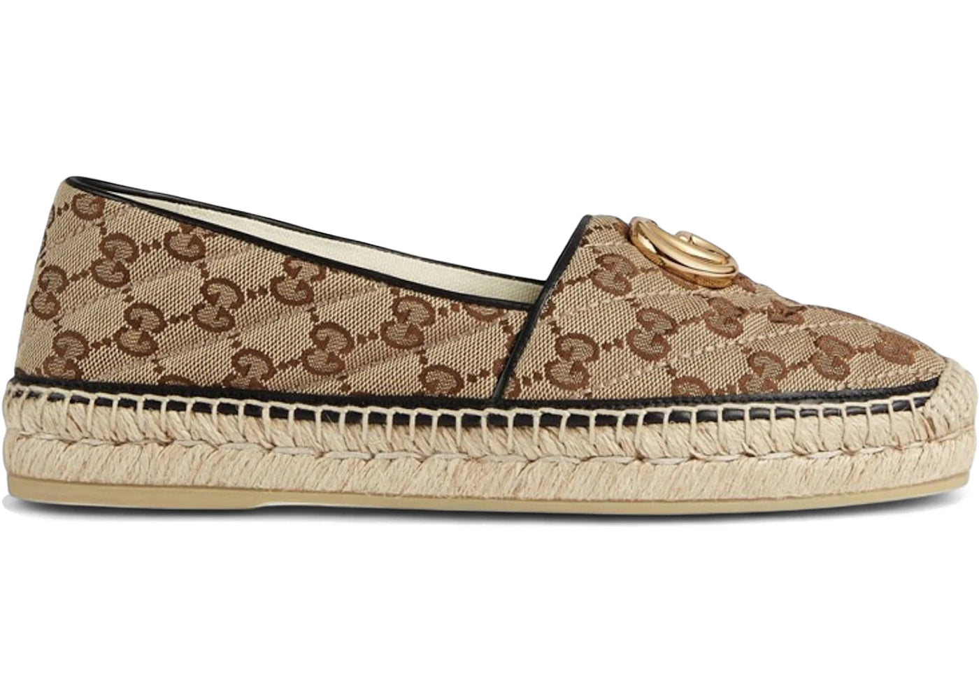 Gucci Gg Matelassé Canvas Espadrilles Beige Black (Women'S)
